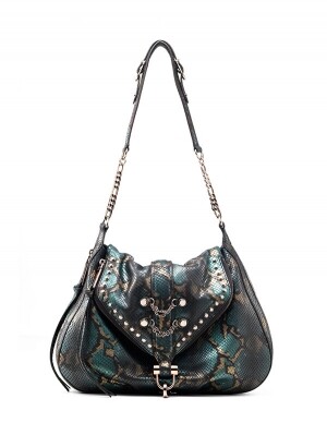 도니레이 suri flap hobo doniray - phthalo green