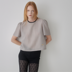 타브 Black Ribbon See Through Top - Grey TAV