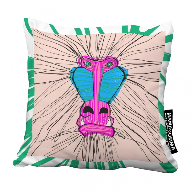 마마콤마 Baboon Cushion MAMACOMMA