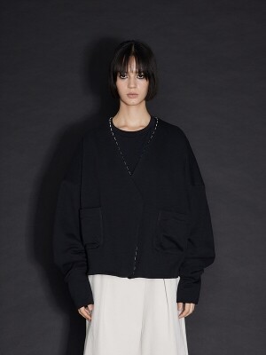 지디엘 양면 저지 가디건 GDeL