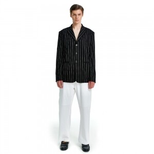 더발론 Stripe 3 Button Jacket - BLACK