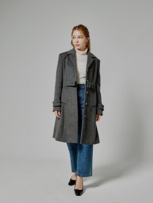 벨르마 울 플레어 롱 코트 bellema