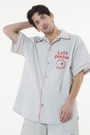 레이지퍼슨 Lazy Stripe K-Shirt - LAZZZYPERSON