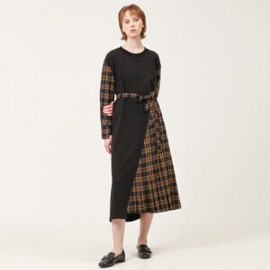 분더가이스트 언발란스 롱원피스 옐로우 체크 WunderGeist