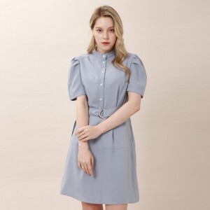 분더가이스트 퍼프소매 차이나카라 반팔원피스 민트 WUNDERGEIST